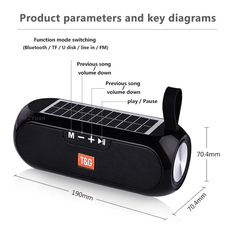 Solar-Charging Portable Bluetooth Speaker