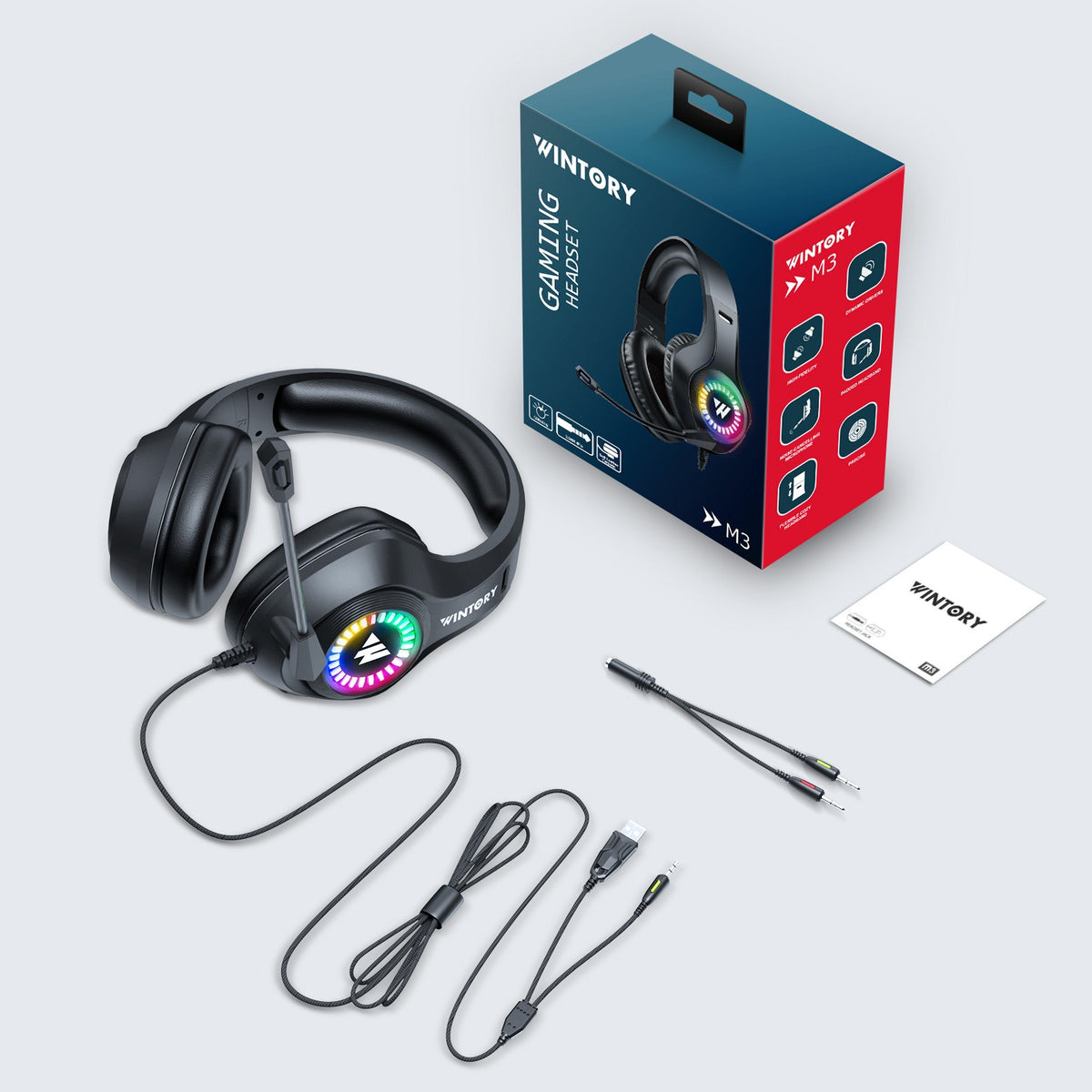 RGB Wired Gaming Headset with Braided Cable
