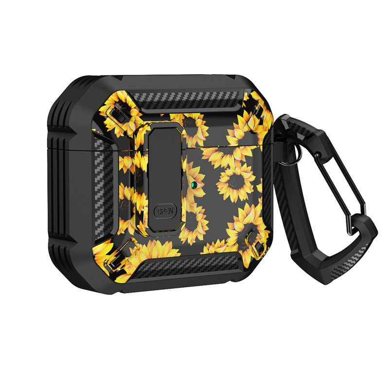 Patterned AirPods Protective Case with Carabiner