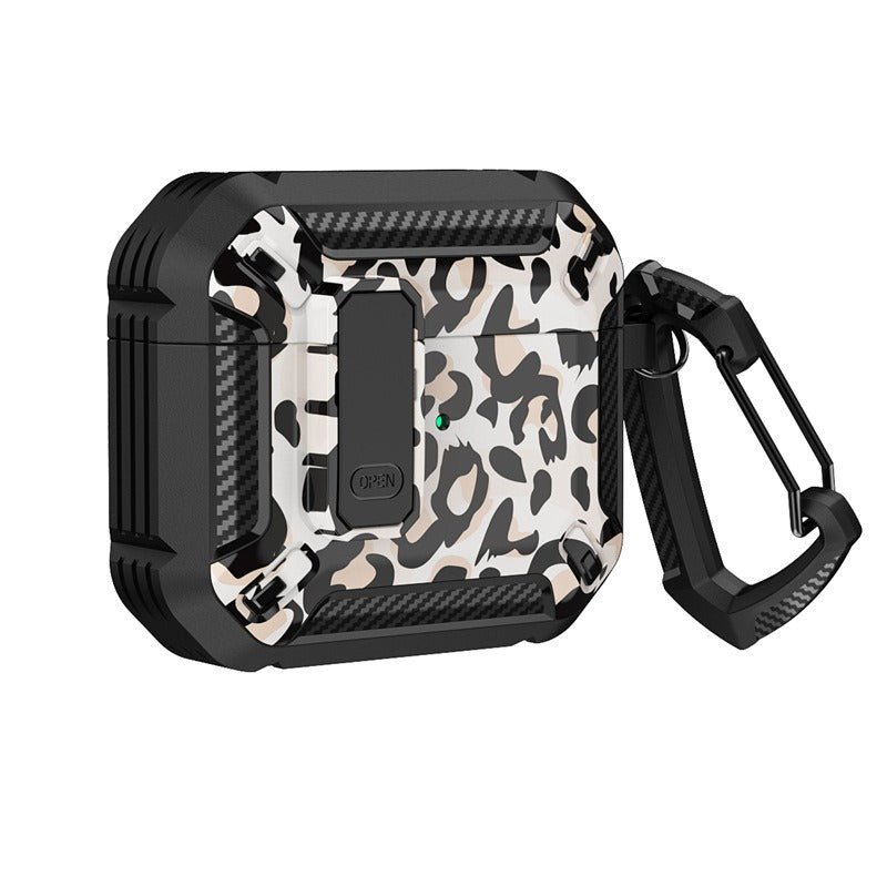 Patterned AirPods Protective Case with Carabiner
